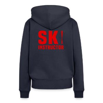 Moniteur de ski - Sweat à capuche Premium bio Femme - bleu marine - Dos - Julia (174cm)