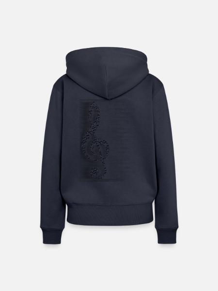 Musik überall dabei - Frauen Premium Bio Hoodie - Navy