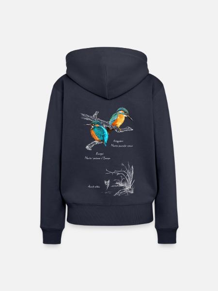 Eisvogel weiß - Frauen Premium Bio Hoodie - Navy