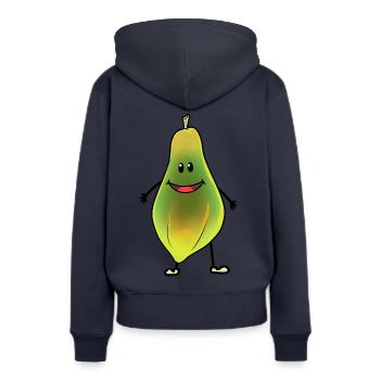 Fruits Fruits Tropicaux Fruits Fruits Fantaisie Papaye - Sweat à capuche Premium bio Femme - bleu marine - Dos - Julia (174cm)