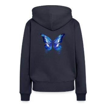 schmetterling,angelwings,Flügel,engel - Frauen Premium Bio Hoodie - Navy - Hinten - Julia (174cm)