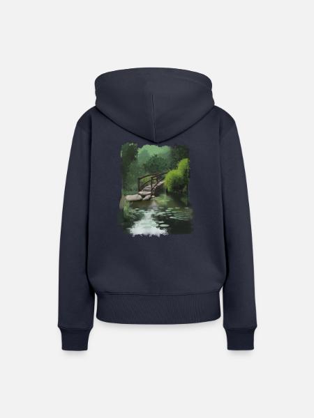 Verträumter Garten - Frauen Premium Bio Hoodie - Navy