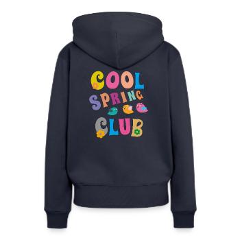 Printemps frais Club Frühling - Sweat à capuche Premium bio Femme - bleu marine - Dos - Julia (174cm)