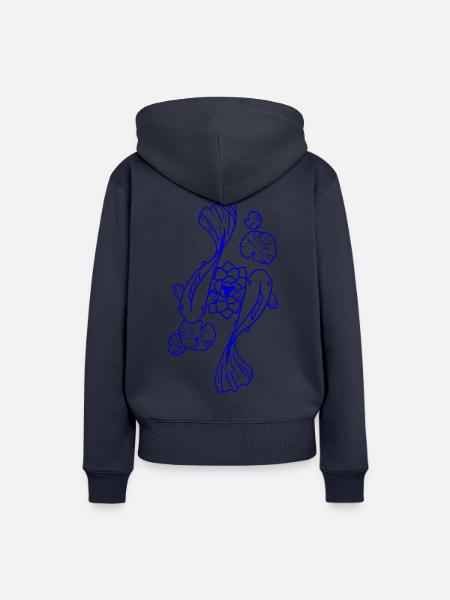 Koi in Tinte - Frauen Premium Bio Hoodie - Navy