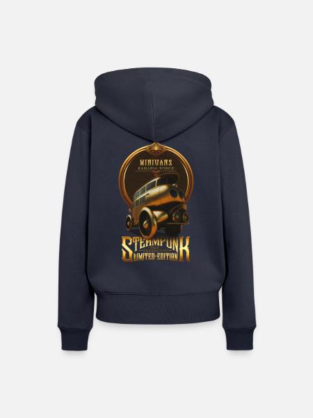 STEAMPUNK OLDTIMER OLDTIMER RETRO MINIVANS - Frauen Premium Bio Hoodie - Navy