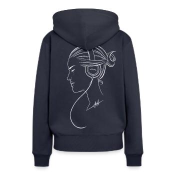 Beats Inverse - Sweat à capuche Premium bio Femme - bleu marine - Dos - Julia (174cm)