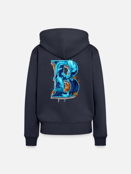 Buchstabe B wie Bernd - Frauen Premium Bio Hoodie - Navy