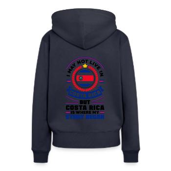 Costa Rica Costa Rica Costa Rica Flagge Costa Rica - Frauen Premium Bio Hoodie - Navy - Hinten - Julia (174cm)