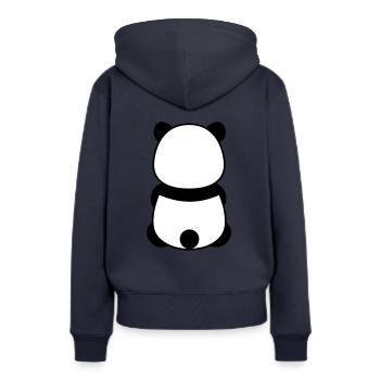 Panda - Sweat à capuche Premium bio Femme - bleu marine - Dos - Julia (174cm)