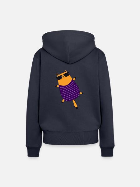 cool cat - Frauen Premium Bio Hoodie - Navy