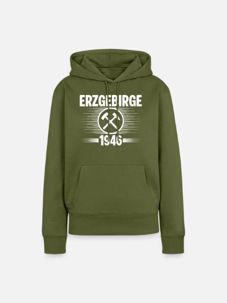 Erzgebirge 1946 - Frauen Premium Bio Hoodie - Khaki