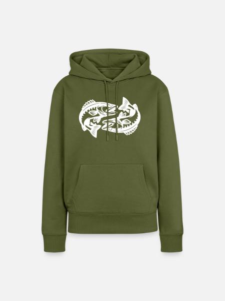Hecht Fische - Frauen Premium Bio Hoodie - Khaki
