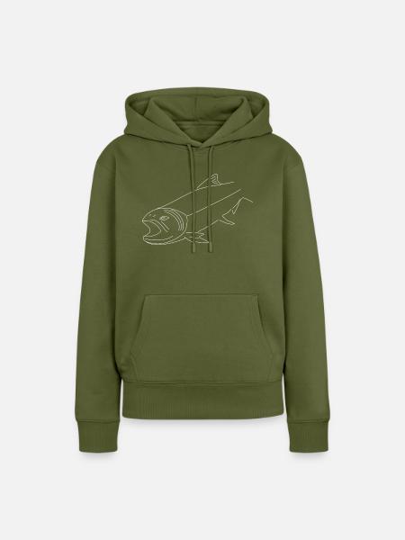 Forelle-1.2 - Frauen Premium Bio Hoodie - Khaki