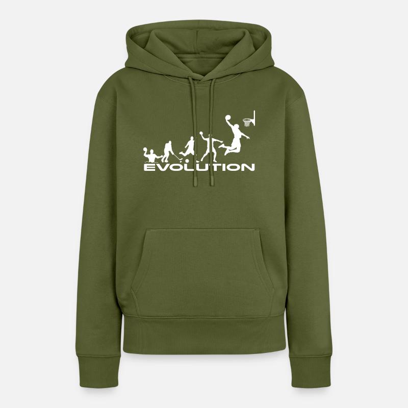 évolution de basket-ball - Sweat à capuche Premium bio Femme - kaki