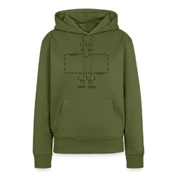 ascii art: troll + your text - Sweat à capuche Premium bio Femme - kaki - Devant - Julia (174cm)