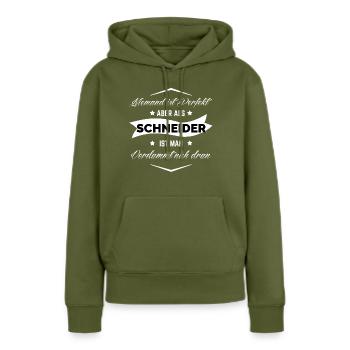 SCHNEIDER PERFEKT - Frauen Premium Bio Hoodie - Khaki - Vorne - Julia (174cm)