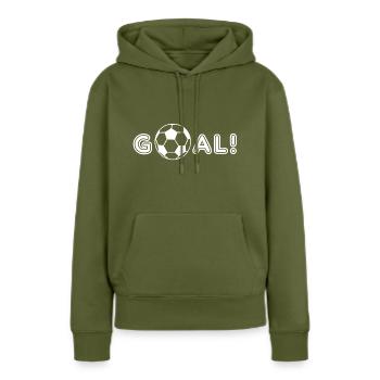 But - Sweat à capuche Premium bio Femme - kaki - Devant - Julia (174cm)