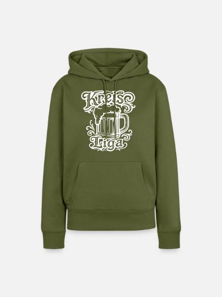 Kreisliga Bier Spruch - Frauen Premium Bio Hoodie - Khaki