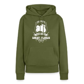 Verrueckter Ducatifahrer - Frauen Premium Bio Hoodie - Khaki - Vorne - Julia (174cm)