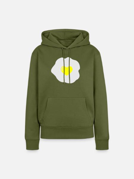 Spiegelei Herz - Frauen Premium Bio Hoodie - Khaki