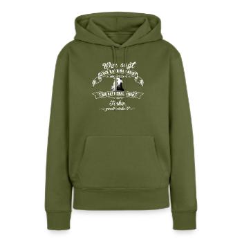 Tinker chance - Sweat à capuche Premium bio Femme - kaki - Devant - Julia (174cm)