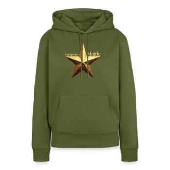 Evergreen Magic - Design de poinsettia doré - Sweat à capuche Premium bio Femme - kaki - Devant - Julia (174cm)