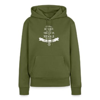 Labrador - Frauen Premium Bio Hoodie - Khaki - Vorne - Julia (174cm)