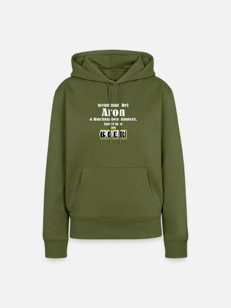 Aron und Bier - Frauen Premium Bio Hoodie - Khaki