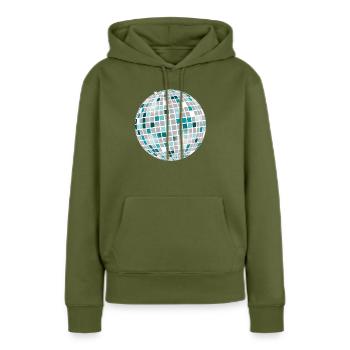 Diskokugel - Frauen Premium Bio Hoodie - Khaki - Vorne - Julia (174cm)