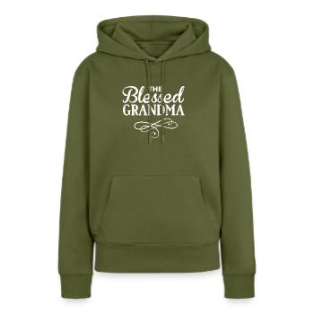 GRANDMA - Frauen Premium Bio Hoodie - Khaki - Vorne - Julia (174cm)