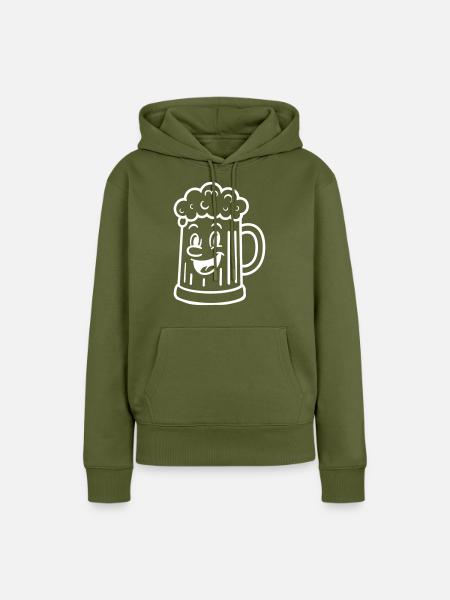 Bierkrug Comic Bier - Frauen Premium Bio Hoodie - Khaki