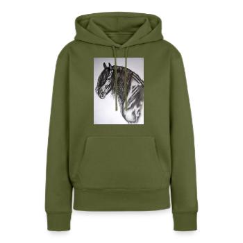 Friese Portrait - Frauen Premium Bio Hoodie - Khaki - Vorne - Julia (174cm)