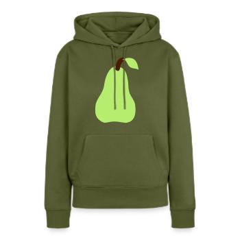 birne - Frauen Premium Bio Hoodie - Khaki - Vorne - Julia (174cm)