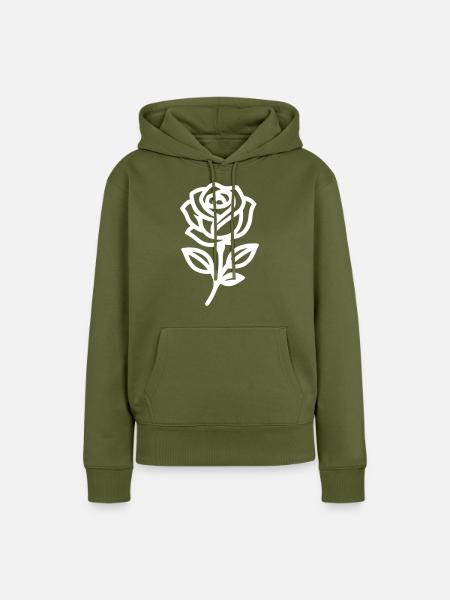 Rose Blume - Frauen Premium Bio Hoodie - Khaki