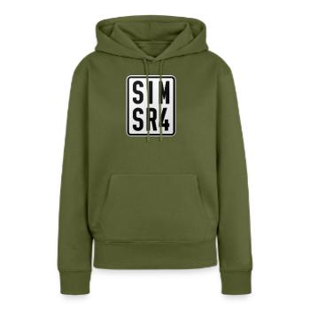 Simson SR4 Moped Kennzeichen - Frauen Premium Bio Hoodie - Khaki - Vorne - Julia (174cm)