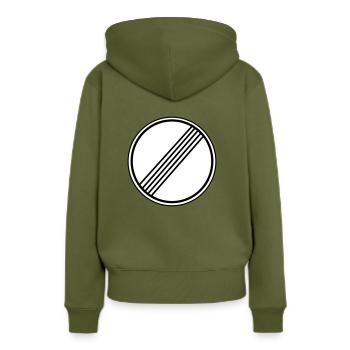 Panneau de signalisation T-shirt Limite de vitesse - Sweat à capuche Premium bio Femme - kaki - Dos - Julia (174cm)