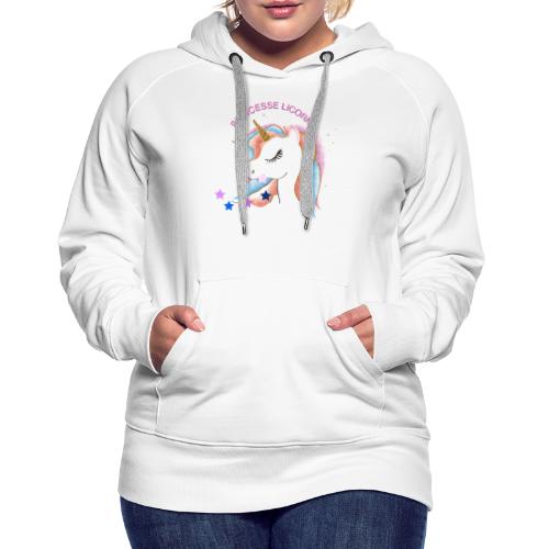 Princesse licorne - Sweat-shirt à capuche Premium pour femmes