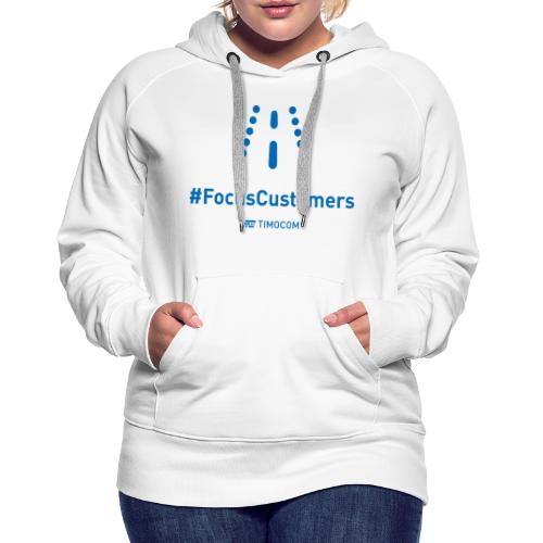 FocusCustomers blue - Bluza damska Premium z kapturem