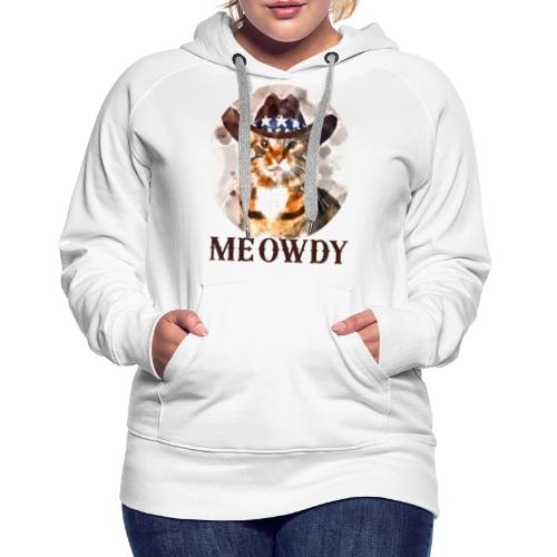 Artig motiv for katte elsker - Meowdy - Premium hettegenser for kvinner