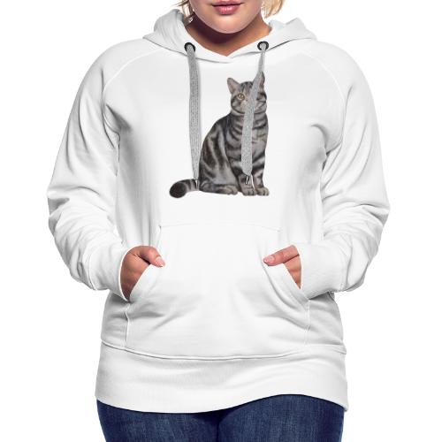Chat gris Dexter - Sweat-shirt à capuche Premium Femme