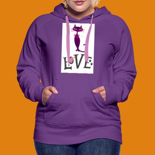t-shirt cat love - Women's Premium Hoodie