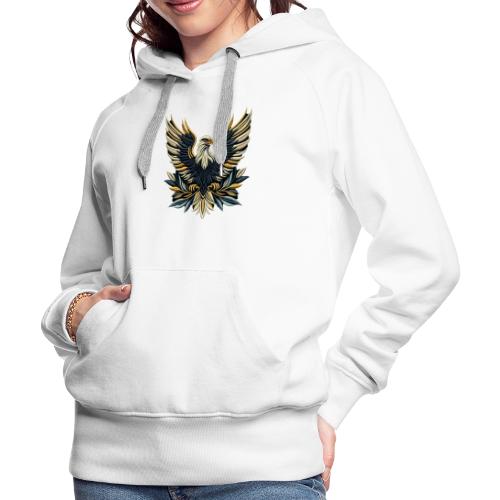 Regal Eagle Wings Embroidered Tee - Women's Premium Hoodie