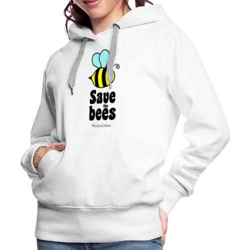 Pszczoły9-1 ratują pszczoły | Chroń kwiaty pszczół - Bluza damska Premium z kapturem