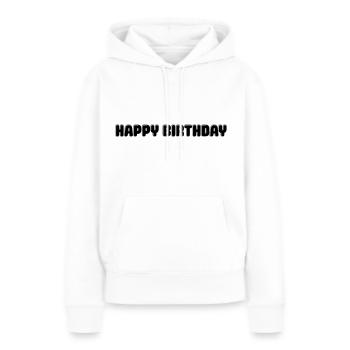Joyeux anniversaire Félicitations anniversaire - Sweat à capuche Premium bio Femme - blanc - Devant - Julia (174cm)