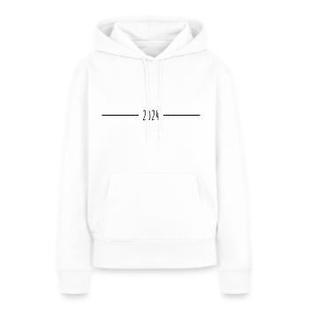 2024 - Jahr - Linie - Jahreswechsel - Frauen Premium Bio Hoodie - Weiß - Vorne - Julia (174cm)
