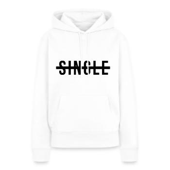 Kein Single mehr - Frauen Premium Bio Hoodie - Weiß - Vorne - Julia (174cm)