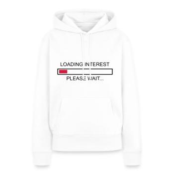 Interesse lädt, Nerd, Geek - Frauen Premium Bio Hoodie - Weiß - Vorne - Julia (174cm)