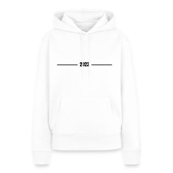 2023 - Jahr - Linie - Jahreswechsel - Frauen Premium Bio Hoodie - Weiß - Vorne - Julia (174cm)