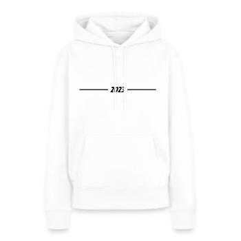 2023 - Jahr - Linie - Jahreswechsel - Frauen Premium Bio Hoodie - Weiß - Vorne - Julia (174cm)