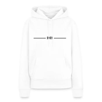 2023 - Jahr - Linie - Jahreswechsel - Frauen Premium Bio Hoodie - Weiß - Vorne - Julia (174cm)